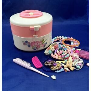 UK Design Toy Kids Makeup Purse Carry Case Accessories Fold Out Plastic Mirror